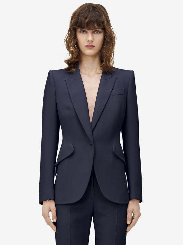ALEXANDER MCQUEEN - Peak Shoulder Leaf Crepe Jacket - Item 830128QEAAA507